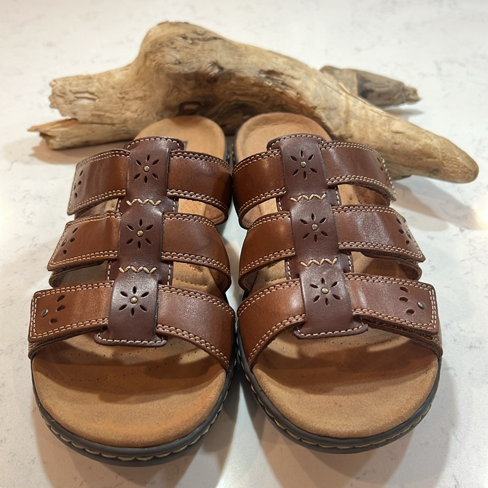 Clarks Comfort Brown Valcro Slip-On Women's Size 10 - Picture 5 of 15